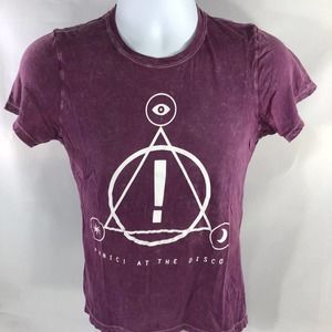 Panic At The Disco Womens Band Tee Shirt Short Sleeve Size Medium Logo Graphic
